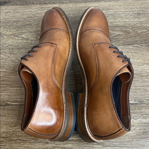 Vince Camuto VY-LAMSON Brown Leather Cap Toe Oxford Dress Shoes  Men's 8.5